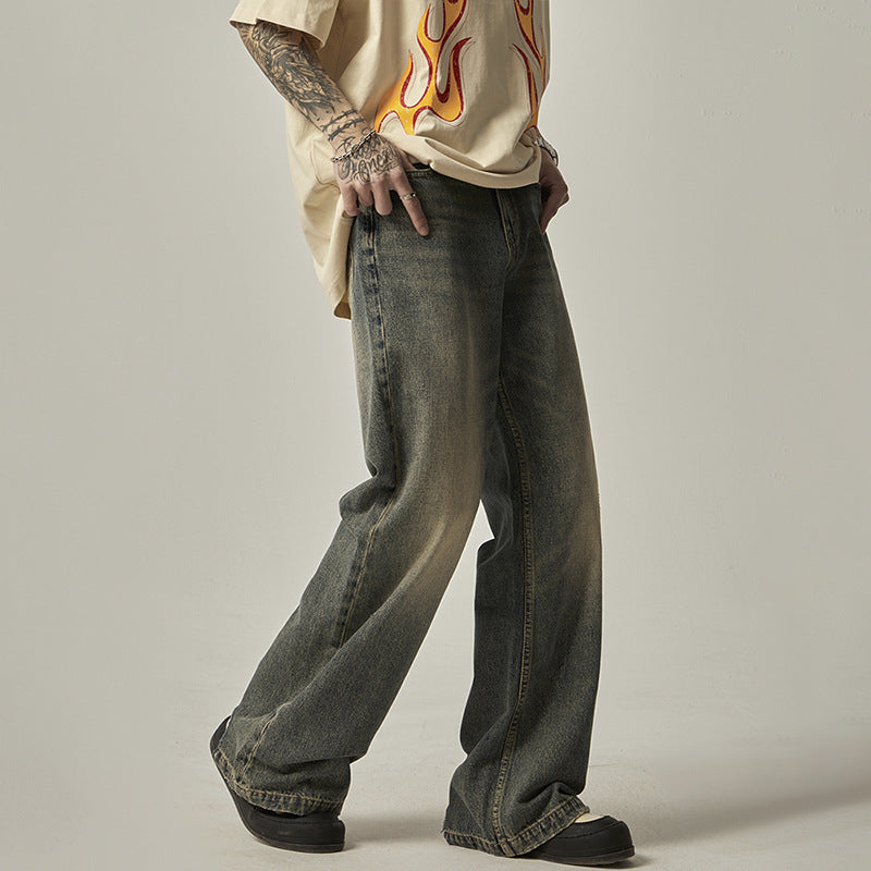 Straight Loose-fitting Wide-leg Trousers